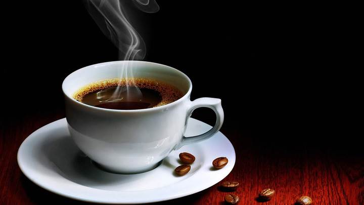 Morning Hot Coffee In White Cup Plate
